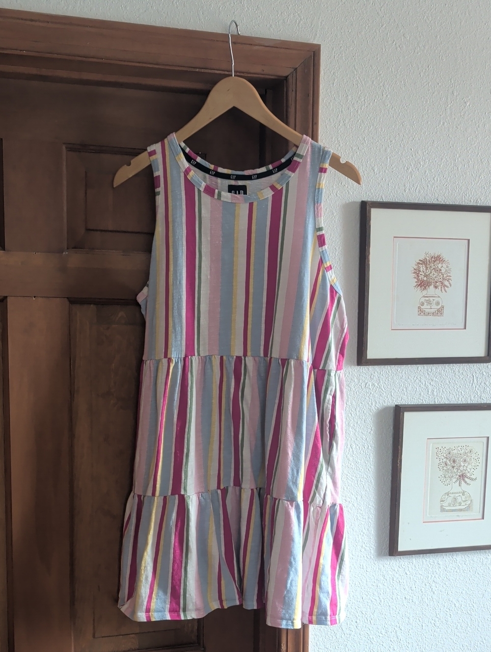 GAP Striped Sleeveless Mini Dress in Pink, Blue, Yellow, White